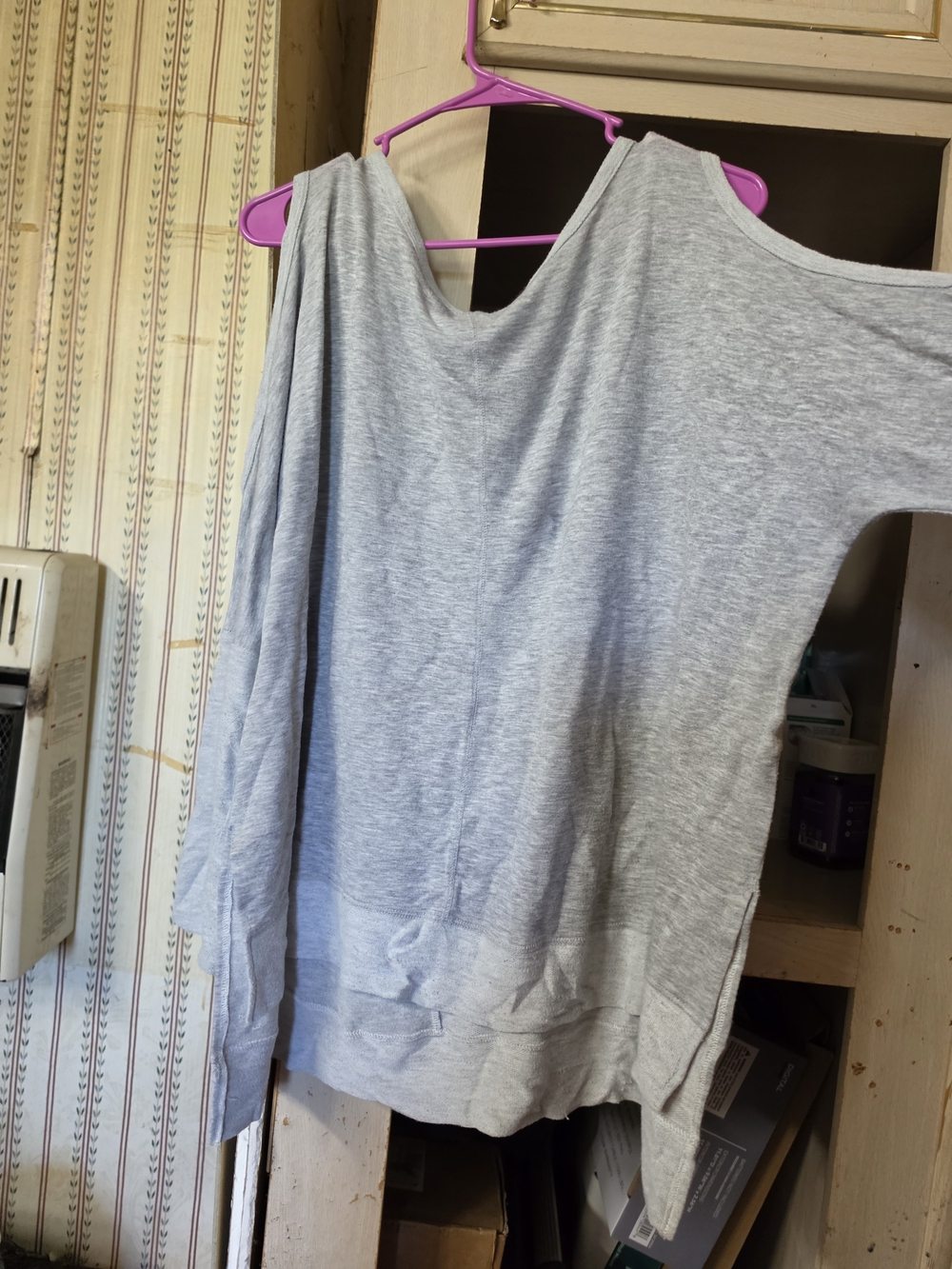 Light Gray Women’s Off-Shoulder Top